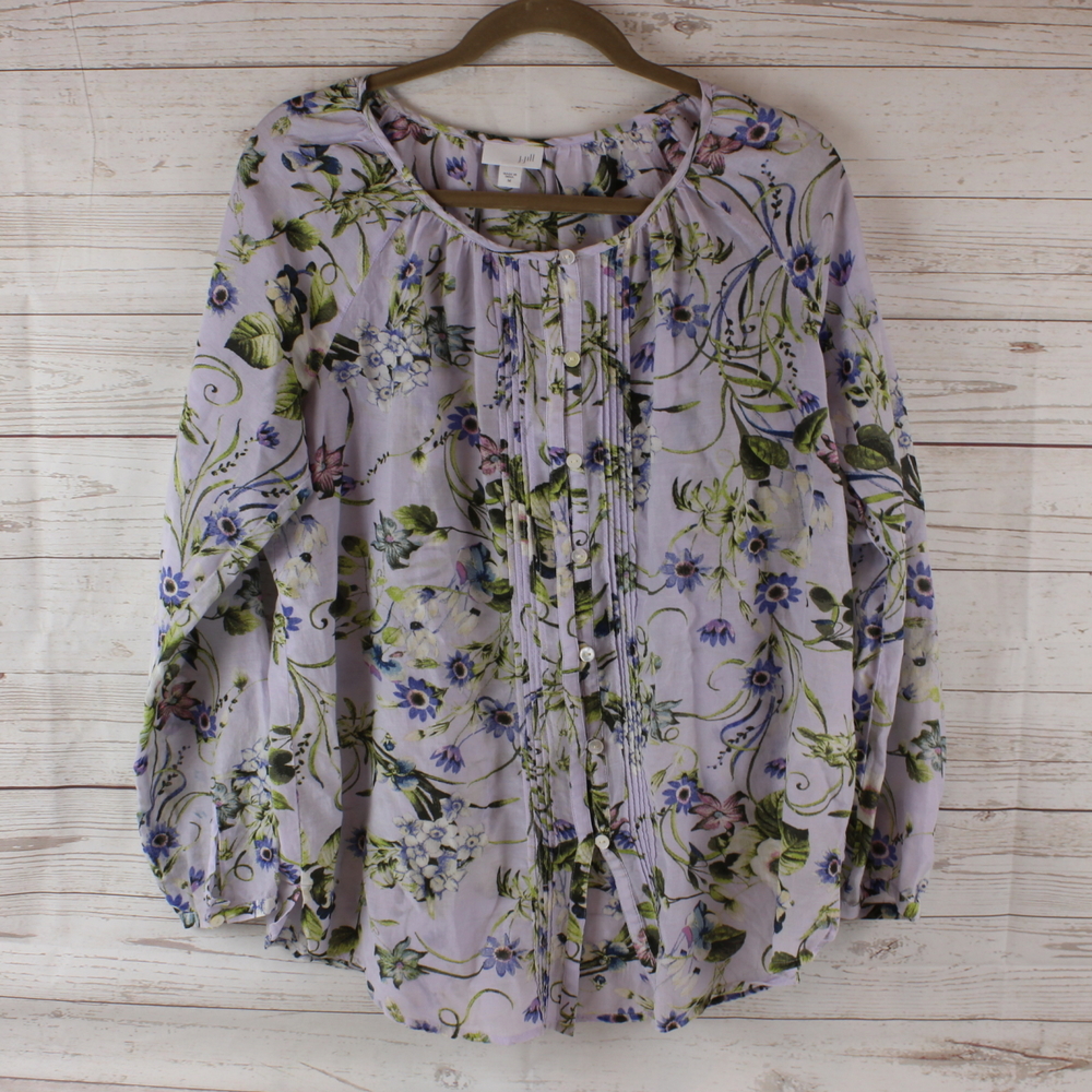 (sold)J. Jill M Silk Floral Blouse Top Shirt